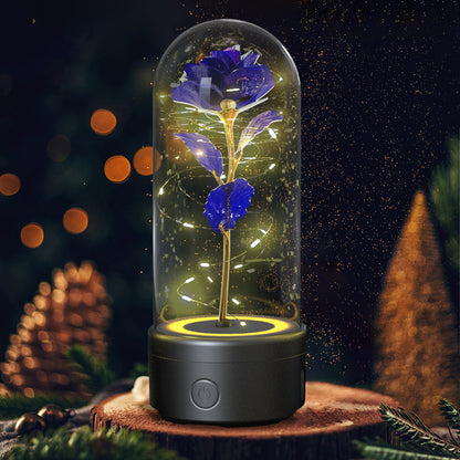 Forever Rose with Fairy Lights & Bluetooth Speaker