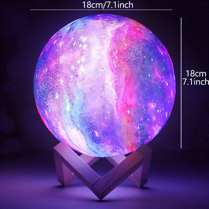 3D Printing Galaxy Lamp Moonlight USB LED Night Lunar Light Touch Color Changing Moon Lamp