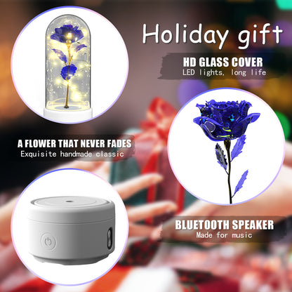 Forever Rose with Fairy Lights & Bluetooth Speaker